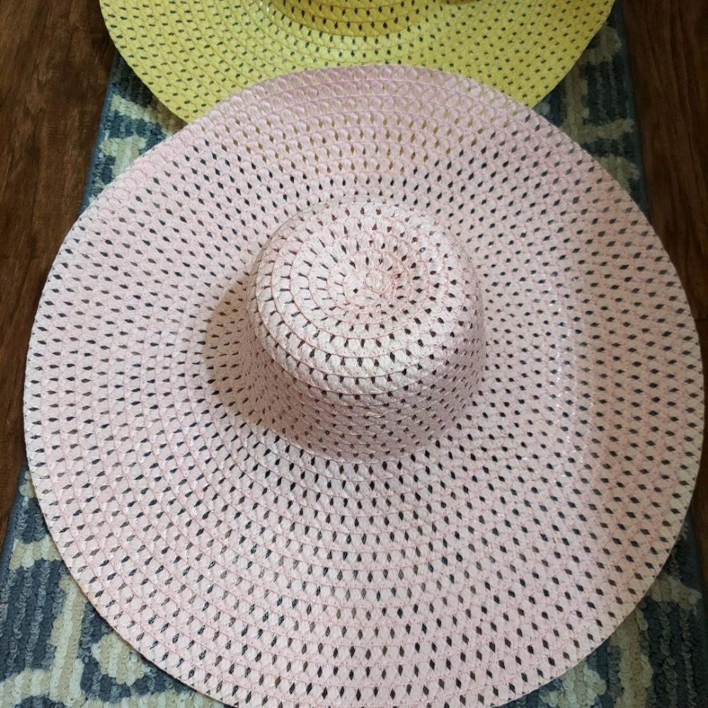 Baby Pink Sun hat 👒 Foldable Floppy Hat, Summer hat, Large Brim hat, Beach hat